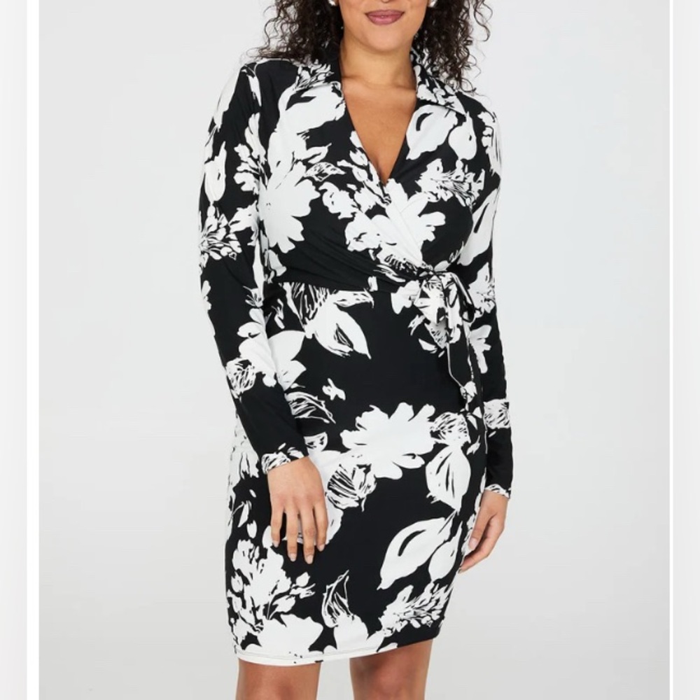 Collared Floral Print Wrap Dress